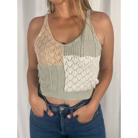 Pastel Color Block Knit Top